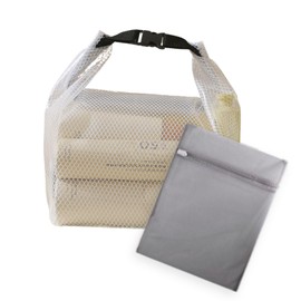 [ほぐすくらす] 【濡れても安心】 スパバッグ サウナバッグ 温泉バッグ お風呂 銭湯 ジム (ホワイト, S)