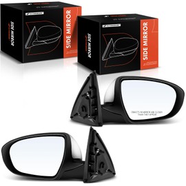 A-Premium Pair (2) Driver and Passenger Side Power Door Mirror - Compatible with Kia Optima 2012 2013 - Heated Power Folding Outside Rear View Mirror w/Turn Signal (Chrome)