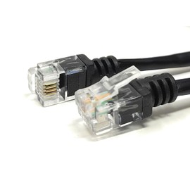 mCore RJ11 to RJ11 ADSL Home Phone, Internet, Broadband, Router, Modem Microfilter Cable Lead Gold Plated Contact Pins (2m, Black)