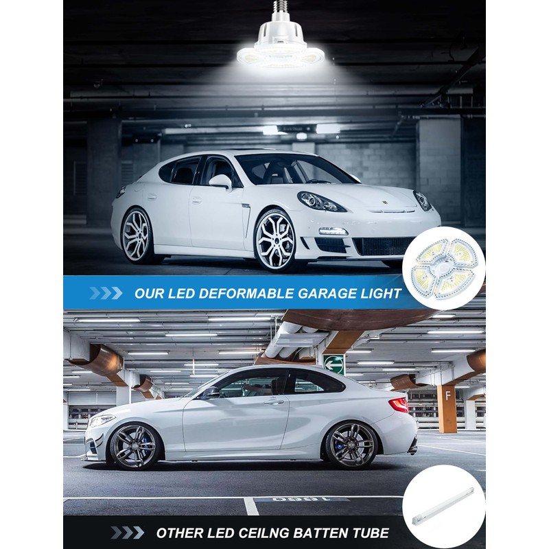IDO LED Garage Lights Ceiling Fixture - 40W/60W/80W 11200Lm Super