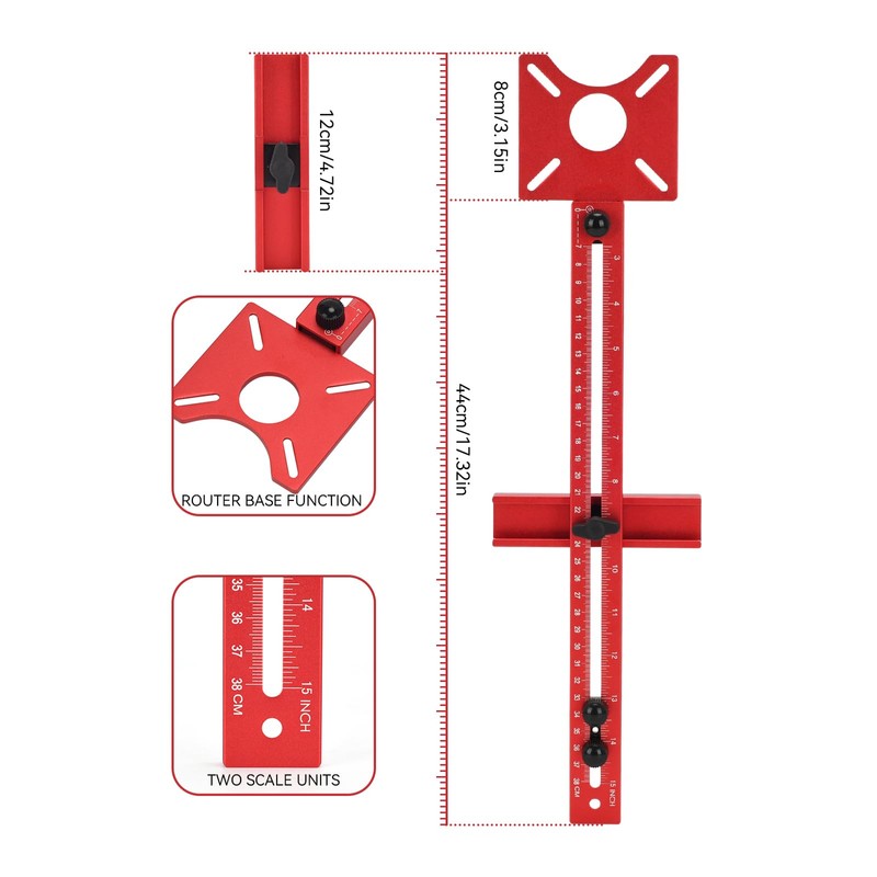 4 in 1 Router Milling Groove Bracket, Aluminum Alloy Router
