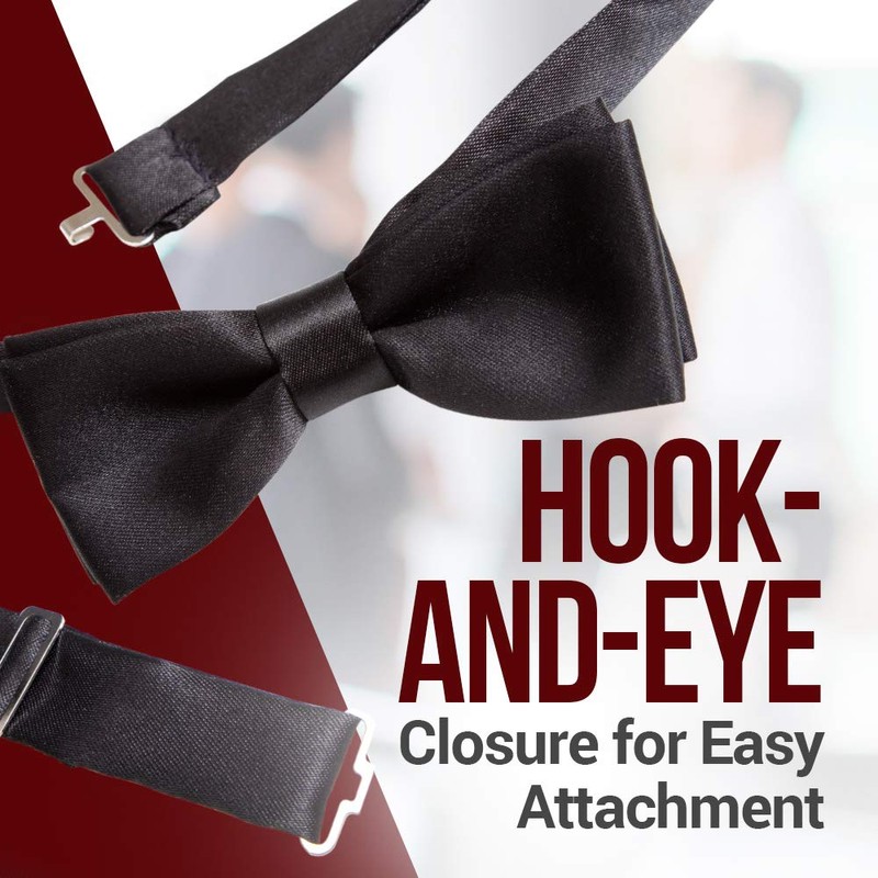Hold'Em Bow Tie For Mens Satin look Solid Color Adjustable