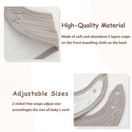 HBselect Paquete de 12 baberos de muselina para bebé, bandana, baberos 100% algodón, unisex, para niños y niñas, juego de 12 colores sólidos para dentición y babeo