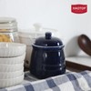 HAOTOP Porcelain Salt Bowl with Lid and Spoon,Ceramic Sugar Bowl