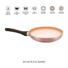 HUDSON Ceramic Nonstick Fry Pan 9.5 Inch Cookware, Pots and Pans, Copper