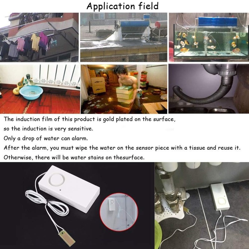 Ximimark 2Pcs Water Leak Alarm Flood Level Bath Tub Sink