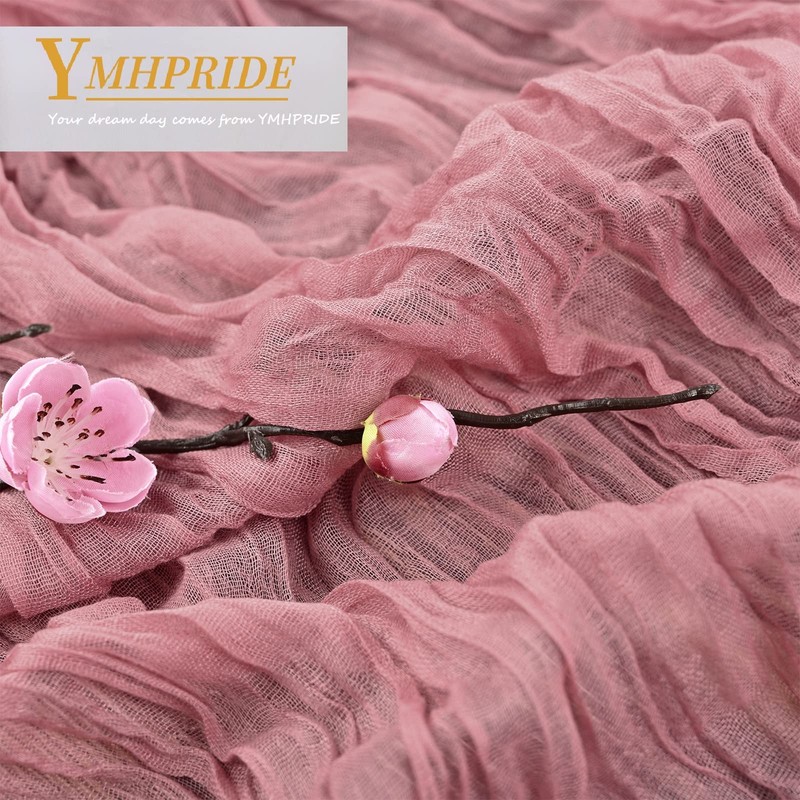 Pack of 2 Cheesecloth Table Runner, Dusty Rose, 90 x
