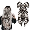 Cheetah Leopard Print Hair Bow Clips Barrettes Ponytail Holders Big