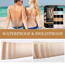 EONFAVE Tattoo Concealer, 2 Colors Tattoo Cover, Scar Concealer, Waterproof Tattoo Remover, Tattoo Cover-Up Makeup Concealer, Scar Hider for Body & Legs, Scar Concealer for Men and Women