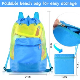 O-Kinee Beach Toy Bag, Beach Bag, Beach Toy, Mesh Bag, Large Beach Bag for Sand Toy, Water Toy, Backpack Bag for Toddlers, Children, Girls, Boys, Swimming Bag