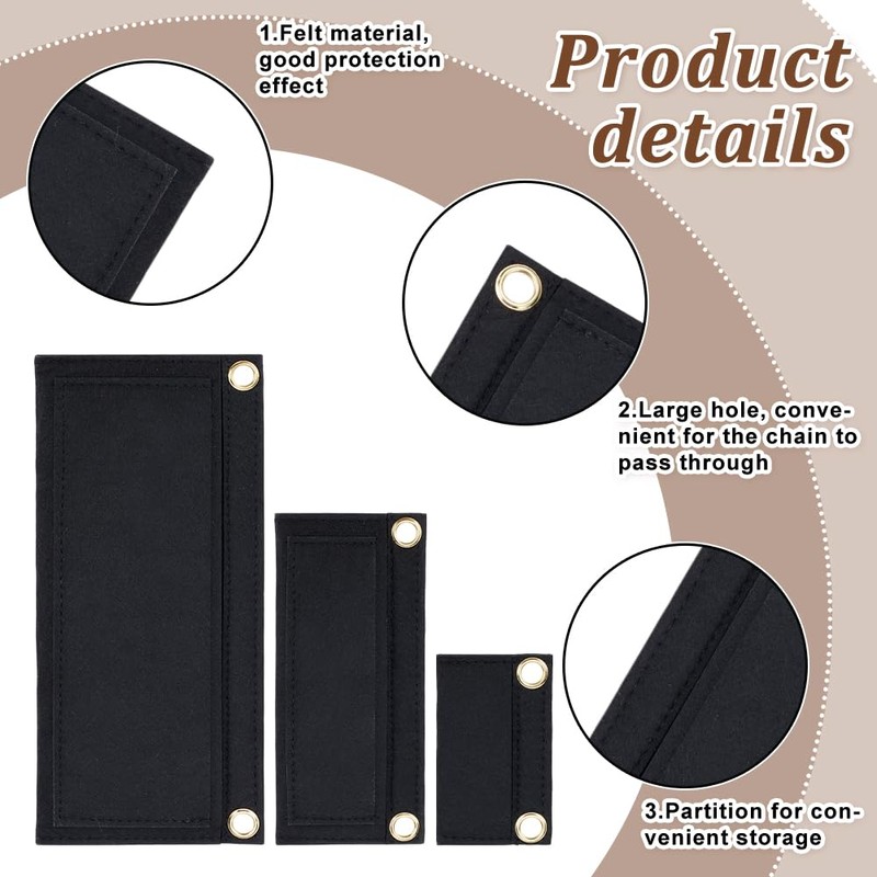 DELORIGIN Pack of 4 Purse Organiser Insert with Eyelet Pocket