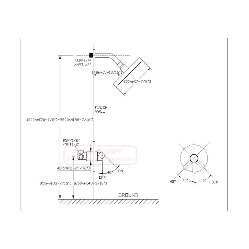 sumerain Shower Faucet Brushed Nickel,Single Handle Solid Brass Rough-in Valve