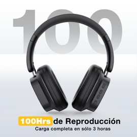 1 Hora Audifonos Inalambricos Diadema, Headphones con 100Hrs de Reproducción y 3 EQ Modos Musical, Plegables y Giratorios Bluetooth 5.3 Auriculares, Compatible con Teléfono/TV/PC