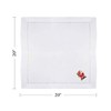 Saro LifeStyle XM221.W20S Hemstitched Santa Napkin, White, 20" (Set of