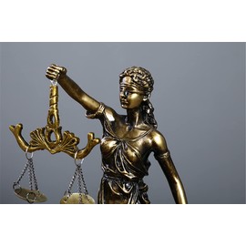 KTYDRY Goddess of Justice Statue - Greek/Roman Antique Design for Office, Bookcase, Table or Garden Decor - Artisan Crafted Angel Sculpture (3.9in*2.5in*8.6in)