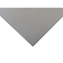 diconfa PVC Kunststoffplatte hellgrau NACH MAß - 2 bis 30mm stark - Auswahl: 400 x 700mm (40 x 70cm), 2mm dick - hart seidenmatt - porenlos glatte Oberfläche - einseitig Schutzfolie