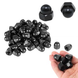 Acorn Nuts M8 Galvanised, Acorn Nuts M8 Stainless Steel, Acorn Nuts High Shape, Hex Nut Cap, Black Acorn Hex Cap Nuts for Screws Threaded Rods & Threaded Bolts (Black)