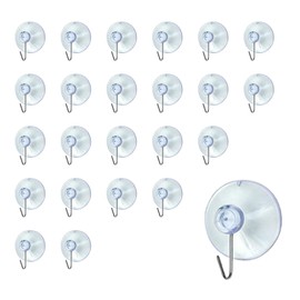Suction Cup Hook Transparent,24 Pieces Suction Hooks Window Suction Cups Affixed to Any Smooth Surface for Bathroom Hanging Lights Door Wreath Wall Shower Towel