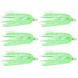 LAST CAST TACKLE Silicone Holo Teaser - 6 Pack - 5 Colors to Choose from (Green)