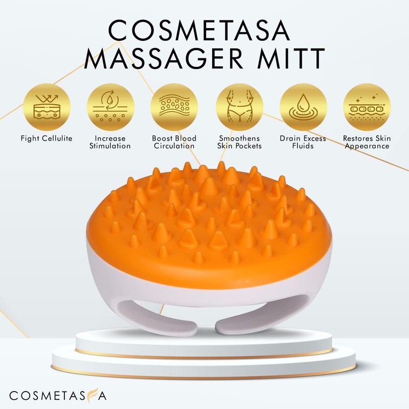 Cosmetasa Cellulite Massager Brush Mitt - Greatly Assist in Removing