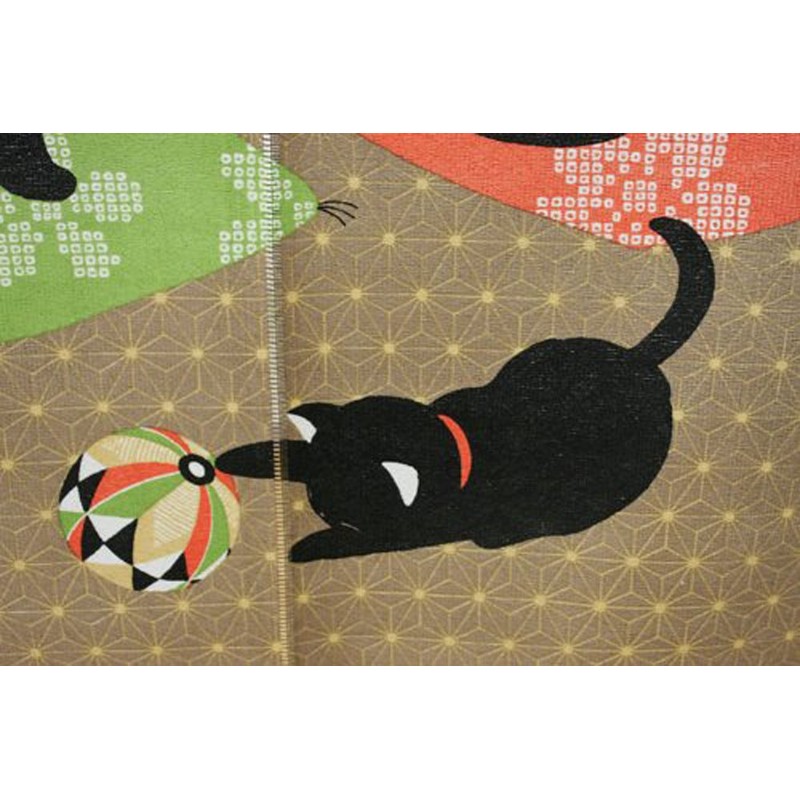 Made in Japan Noren Curtain Tapestry Japanese Black Cats by