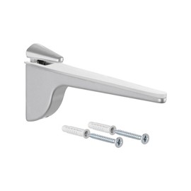 Gedotec Designer Shelf Bracket - Silver Aluminium | 1 Piece - Shelf Bracket Heavy Duty | Pinocchio | Metal Wall Shelf Support | Shelf Support Heavy Duty with Load Capacity up to 50 kg | Shelf Support