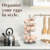 Flexzion Spiral Egg Rack for Fresh Eggs - Sturdy Silver