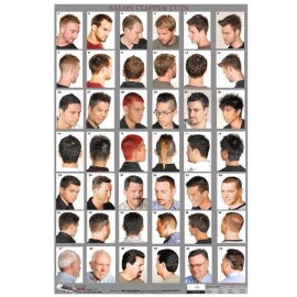 SI-10-07WM BARBER SALON BEAUTY SPA 24"X36" HAIR STYLE CUT DESIGN POSTER MEN