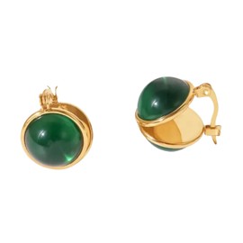 Maria Bonita Green Crystal Stone Earrings, Hoop Earrings, Hypoallergenic, Trendy Jewelry For Women