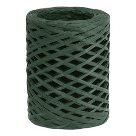 PATIKIL Raffia Ribbon 100 Yard, 1 Roll Natural Packing Paper Twine String for Crochet Box Wrapping Craft Holiday Decor, Dark Green