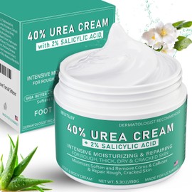 Aphesia Urea Cream 40 Percent For Feet Maximum Strength - plus Salicylic Acid 2% Foot Cream For Dry Cracked Heels Feet Knees - Dead Skin Cuticle Callus Remover Toenail Softener