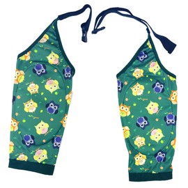 PriPre Dog Knee Protector Pad, Brace & Support Wrap for Medium Large Dogs with Scarf (3XL Green Owls)