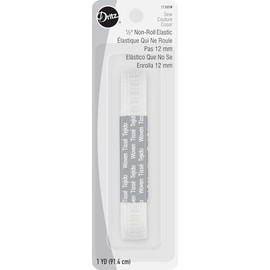 Dritz Ribbed Non-Roll Woven, 1/2-Inch by 1-Yard, White Elastic
