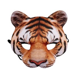 Himine Animals Dressed up Half Face Tiger Mask (Yellow)
