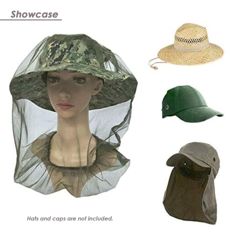 3 Pack Mosquito Prevention Head & Face Covering Mesh, Lightweight