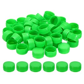 PATIKIL 1.2inch Plastic Bottle Caps for Crafts, 50Pcs Reusable Protection Bottle Screw Lids for Empty Container DIY Scrapbook Decorations, Bright Green
