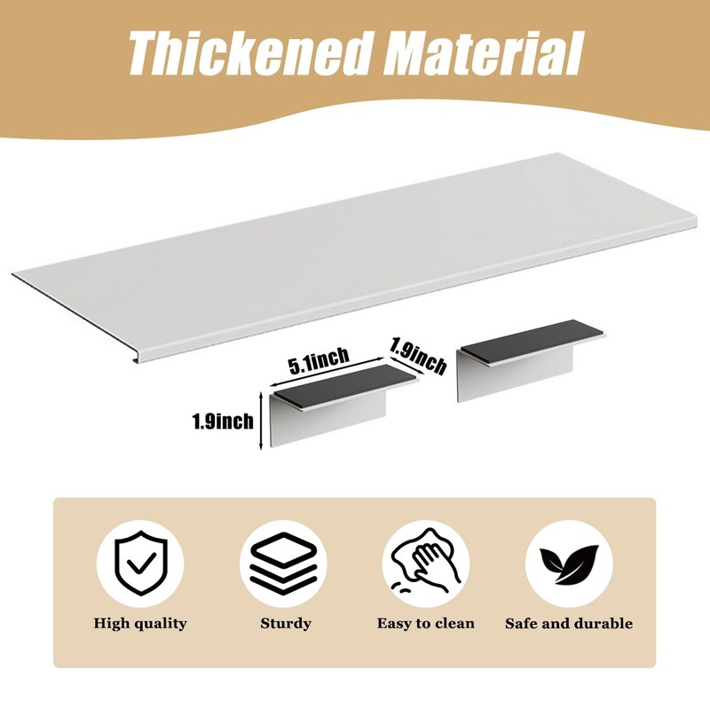 Window Sill Extender Plate, 15.8inch Carbon Steel Storage Shelf, Window