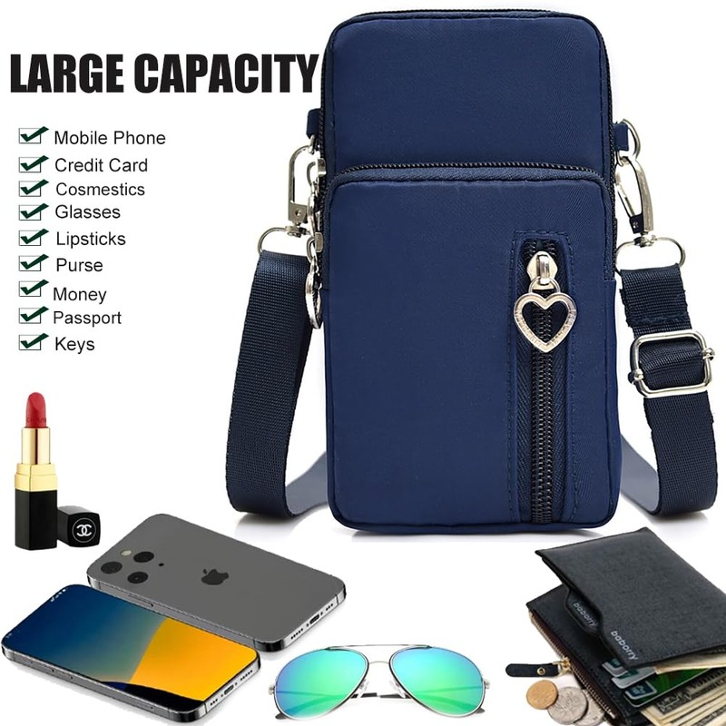 Pequeñas bolsas cruzadas para mujer, bolsa universal para teléfono celular,