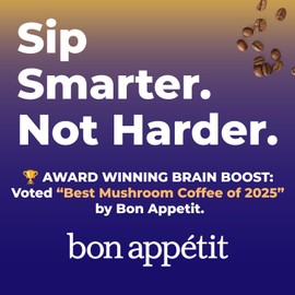 Award-Winning Shroomi Mental Performance Coffee | Organic Fair Trade Light Roast Mexico Chiapas | 16,000mg Fruiting Body Mushrooms | Focus & Clarity | 10oz Ground