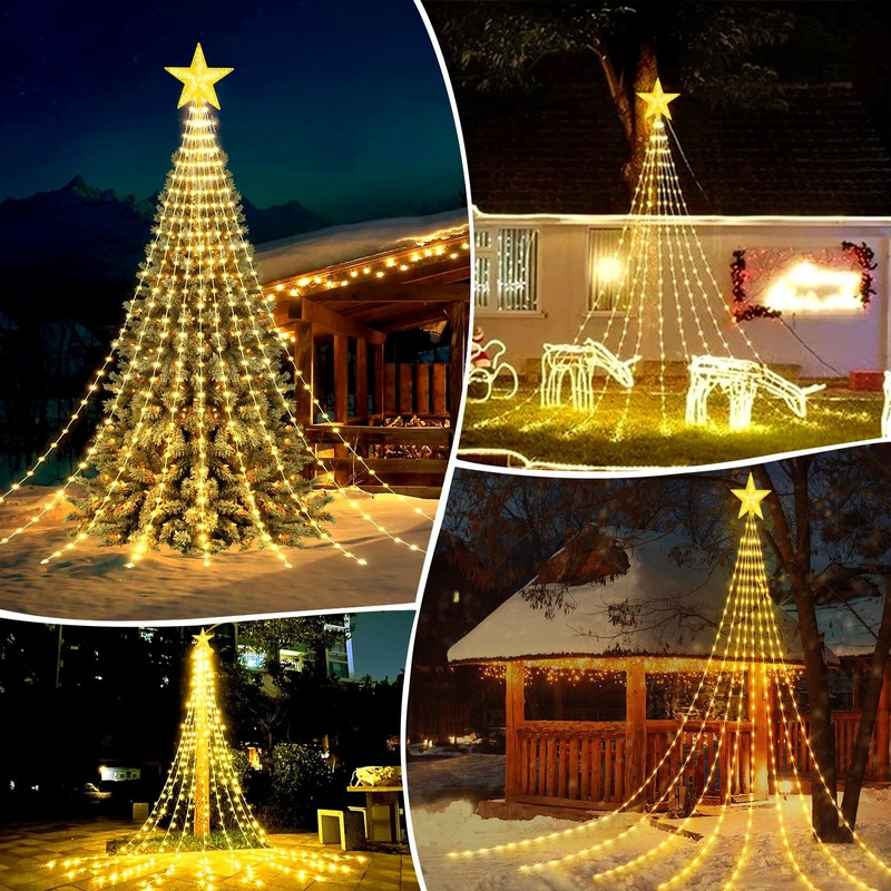 Christmas Tree Lights Waterfall, 9 Pieces 2 m 198 LEDs