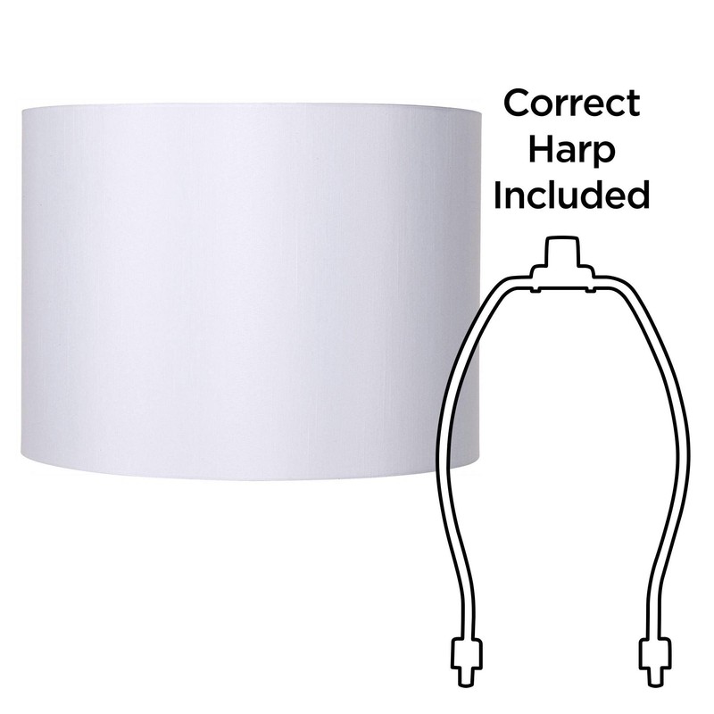 White Hardback Large Drum Lamp Shade 16" Top x 16"
