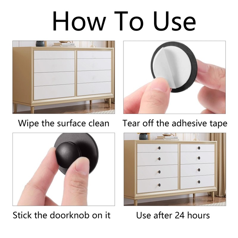 PDETVEO 16PCS Self-Stick Drawer Knobs Pull Handle, Handle Helpers for