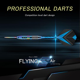 Trecynd Darts Metal Tip Set 3 Aluminum Shaft Metal Dart Set Professional Darts Steel Tip Sets + Extra Dart Flights 3 Replace Plastic Shafts Beginner or Professional Darts 22g (Blue)