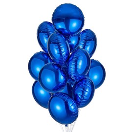 AnnoDeel 20pcs 18 inch Navy Round Balloons, Blue Round Shaped Foil Helium Balloons Mylar Balloons for Wedding Birthday Baby Shower Party Decor