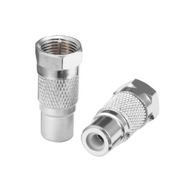 CK RF F Male to RCA Female Adapter Coaxial Cable Connector Copper Gold-Plating 75 ohms for Cable TV Satellite TV TV Antenna TV Modem Audio and Video Equipment Pack of 2