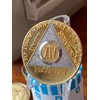 2 Year AA Medallion Gold How Bi-Plate Sobriety Chip