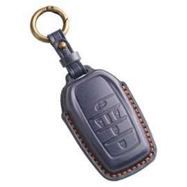 [smasol] New Alphard 40 Series 30 Series Late VOXY90 Noah 90 Series Key Case Vellfire Key Cover Premium Genuine Leather Smart Key Cover Case, Navy 5 Button / 3D Luxury