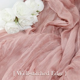 Cheesecloth Table Runner Pink Valentine's Day Table Runner Cheese Cloth Rustic Gauze 120 Inch 10 FT for Baby Shower Shower Bridal Shower Wedding Party Boho Spring Home Decorations (Light Pink)