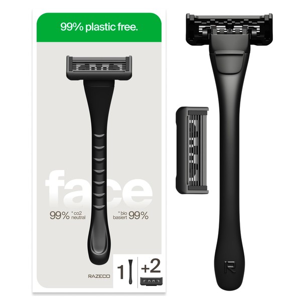 Razeco5 Plastic-Free Razor – 1 Steel Handle + 2 Plastic-Free