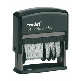 Trodat Printy 4817 Self Inking, Date Stamp with 12 Changeable Messages 5 COLORS - Green
